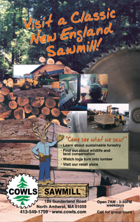 visit a classic New Englang sawmill at Cowls